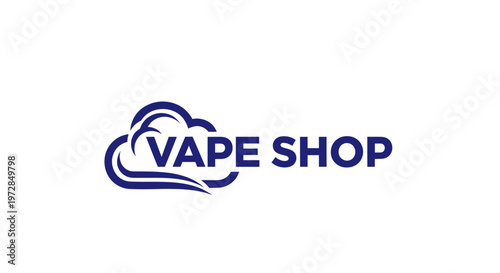 Vape Shop Logo with Cloud Symbol - Modern Business Emblem
