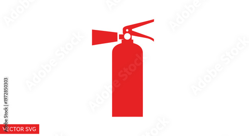 Red Fire Extinguisher Icon Vector Graphic