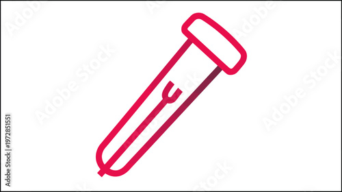 Medical test tube with swab icon, diagnostic laboratory sample collection and analysis vector illustration