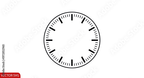 Blank Clock Face with Hour Marks - Time Concept Vector