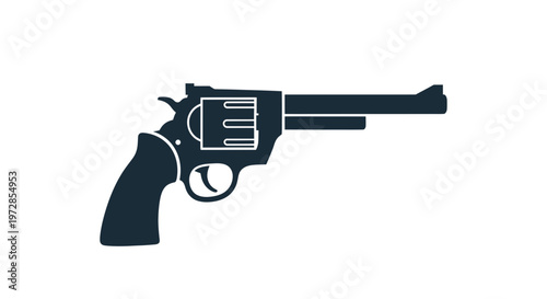 Classic Revolver Silhouette - Vintage Handgun Icon