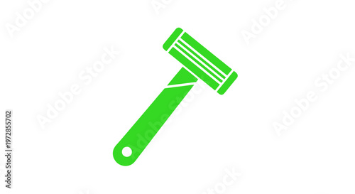 Green Razor Icon - Simple Clean Shave Symbol
