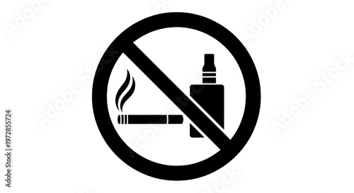 No Smoking and Vaping Sign: Ban on Cigarettes and E-cigarettes
