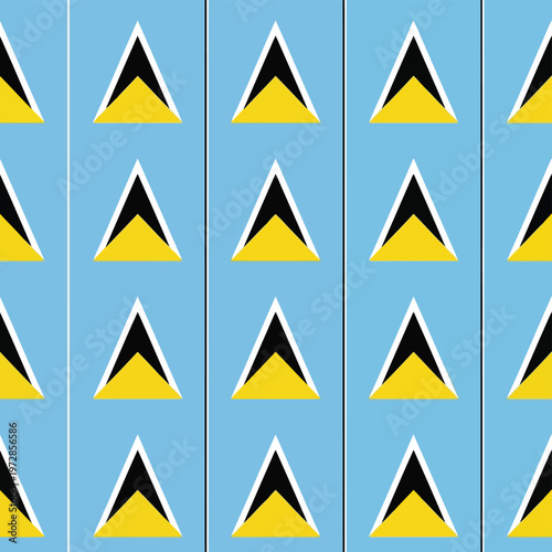 Seamless Pattern Featuring Triangular Elements Inspired by Saint Lucia National Flag Design Modern Abstract Background