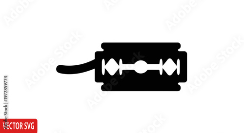 Sharp Razor Blade Silhouette Icon Vector