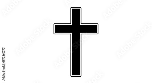 Sacred Symbol: A solemn black cross, a timeless symbol of faith, standing strong in its simplicity.