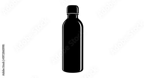 Sleek Water Bottle: A modern, minimalist water bottle stands tall against a pristine backdrop, embodying hydration and sustainability. 