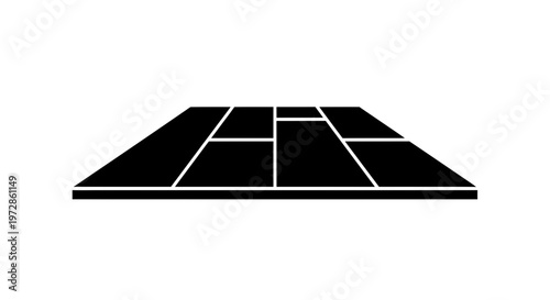 Court Perspective: An overhead perspective of a tennis court with meticulous precision, the lines create a visual symphony for sports and competition.