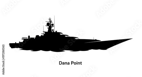 Silhouette of the Yacht: An artistic representation of a luxurious yacht in silhouette, against a stark background, evoking a sense of elegance and travel.