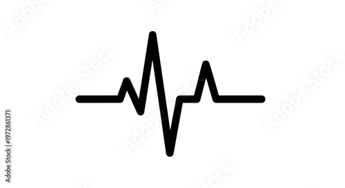 Heartbeat Rhythm Icon: A clean, minimalist line art illustration of a heartbeat rhythm, representing life's vital signs and the essence of medical concepts.