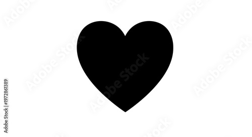 Simple Black Heart: A bold and elegant black heart, a timeless symbol of love, affection, and emotional connection. 