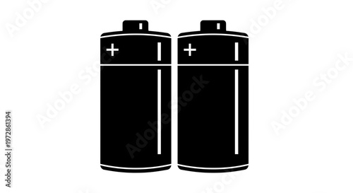 Energy Duo: A clean, graphic representation of two batteries, symbolizing power and the essential energy source for various devices.