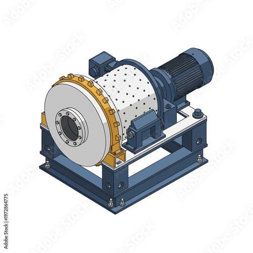 Industrial Ball Mill Machine for Grinding Materials.