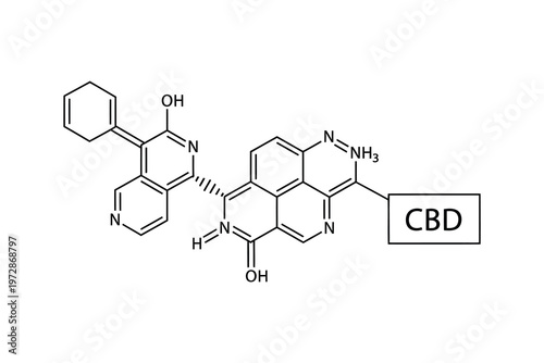 Black and white chemical structure diagram of c b d compound