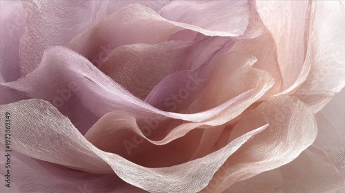 Soft Gradient of Pale Lilac and Blush Silk Fabric Folds with Delicate Texture and Flowing Drapery