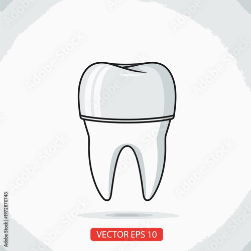 Dental Tooth Crown Vector Illustration.