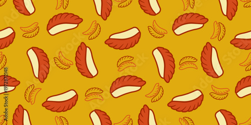 sushi seamless pattern background vector illustration. sushi ebi seamless pattern illustration. japanese sushi food icon illustration
