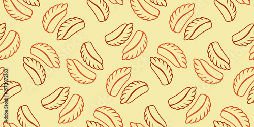 sushi seamless pattern background vector illustration. outline style sushi ebi seamless pattern illustration. japanese sushi food icon illustration