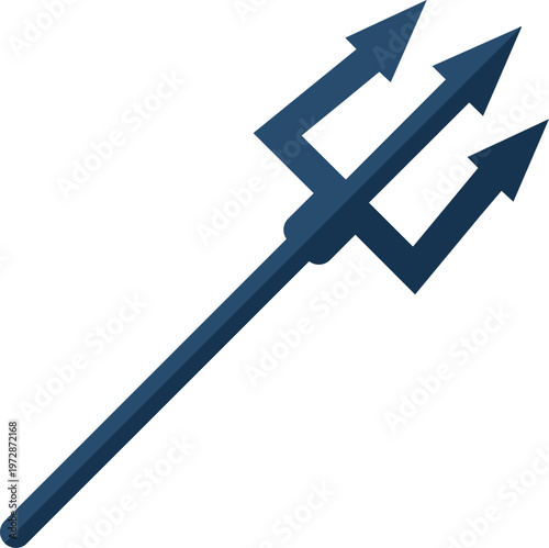 Trident with three sharp prongs.