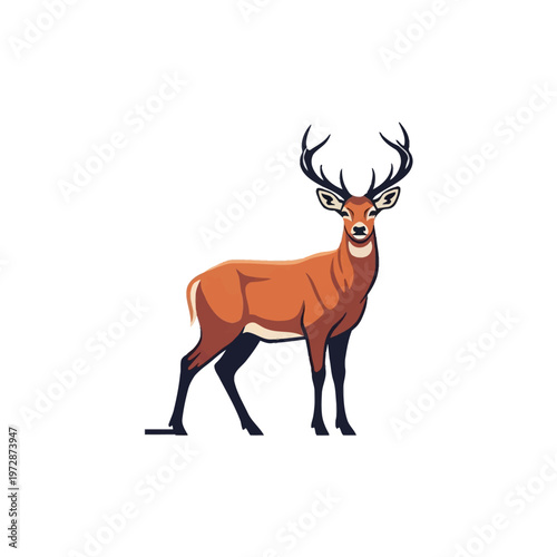 vector silhouette of a deer
