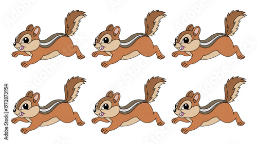 A playful sequence of cartoon dogs running in mid-air with joyful expressions