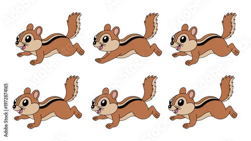 A playful row of cartoon brown bunnies with expressive faces and animated poses