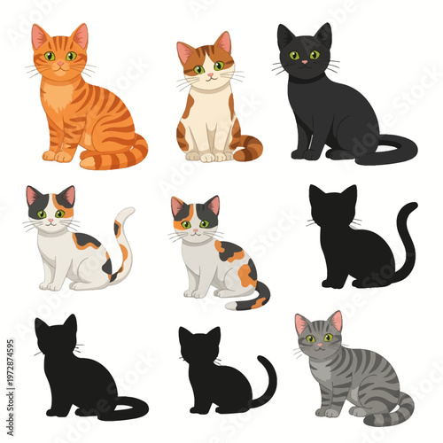 set of funny cats