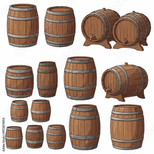 wooden barrel with wine