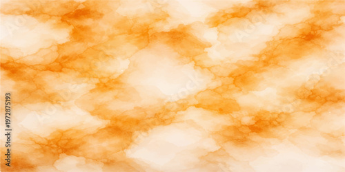 Abstract grunge background with orange rays and fire light textures on vintage parchment paper design featuring yellow watercolor paint and smoke patterns