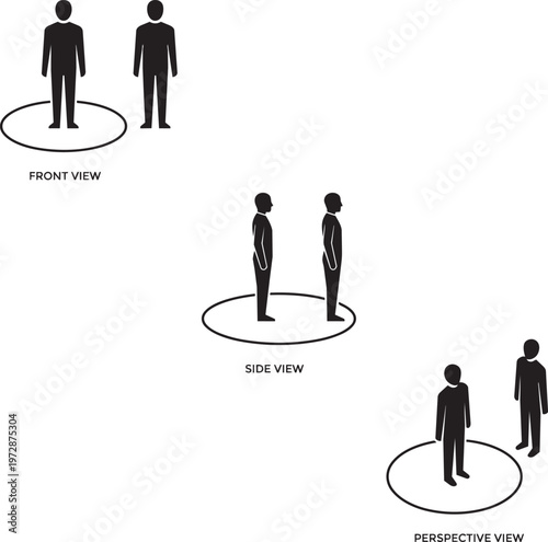 Personal Boundaries and Protection Minimal People Vector Illustration Privacy and Safety Concept