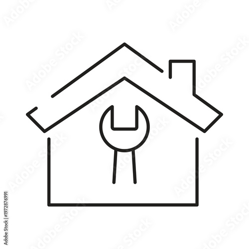 Home Repair Line Icon,Residential Maintenance Line Icon,Property Maintenance Icon..eps