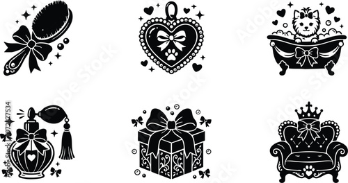 Pet grooming brush perfume gift box and royal pet chair