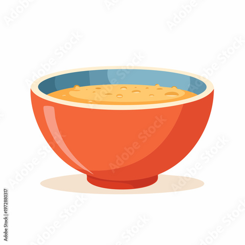 cartoon orange soup in a bowl illustration