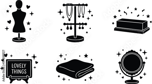 Jewelry holder makeup sponge mirror and dress form