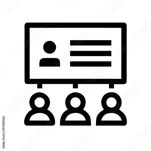 Presentation Icon with Speaker and Audience