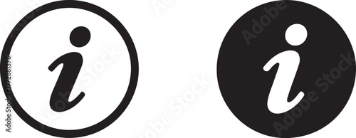Information Icon Set in Black and White Styles