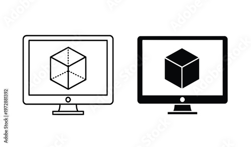 3D Modeling and Computer Graphics Icon Set