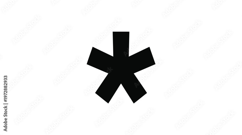 Obraz premium Minimalist Black Asterisk Symbol on White Background