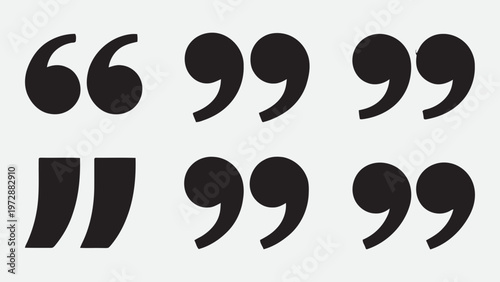 Set of Various Quotation Mark Icons and Speech Symbols
