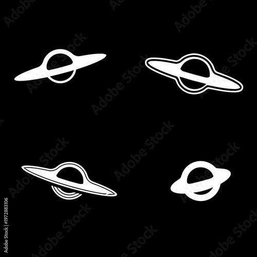 Set of Minimalist Black Hole Icons with Accretion Disks