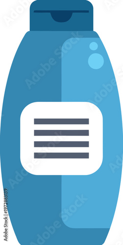 Blue Shampoo Bottle Icon for Personal Care and Hygiene