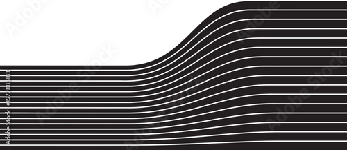 Abstract Background with Parallel Curved Lines and Wave Pattern