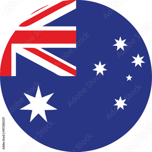 Australian Flag Circular Icon Design