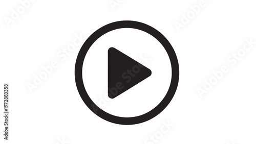 Minimalist Play Button Icon Vector Illustration