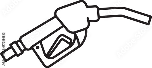Simple Black and White Gas Pump Nozzle Icon