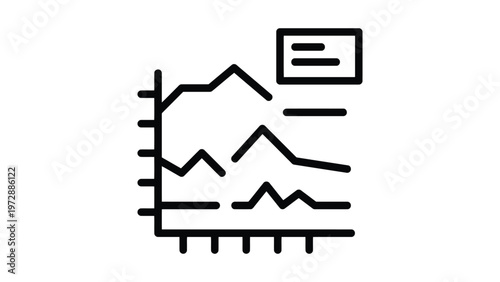 Three distinct line graphs with a menu icon on a digital interface background Vector
