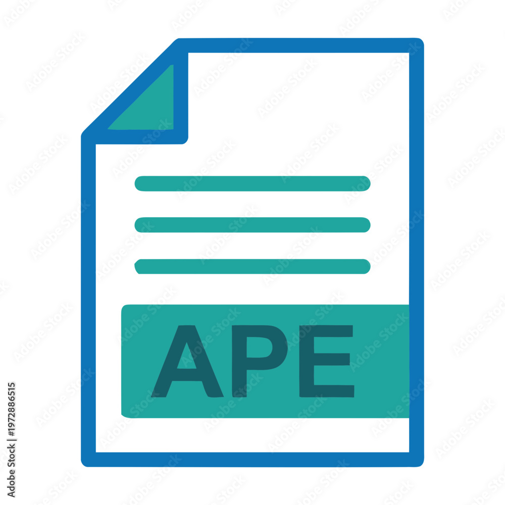 Obraz premium APE File Format Icon Vector Illustration