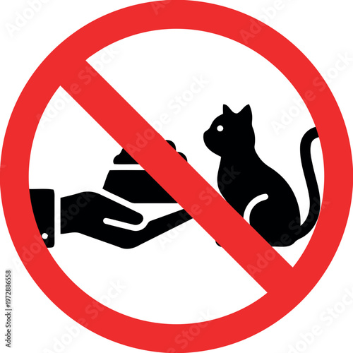 Do Not Feed Stray Cats Prohibition Sign