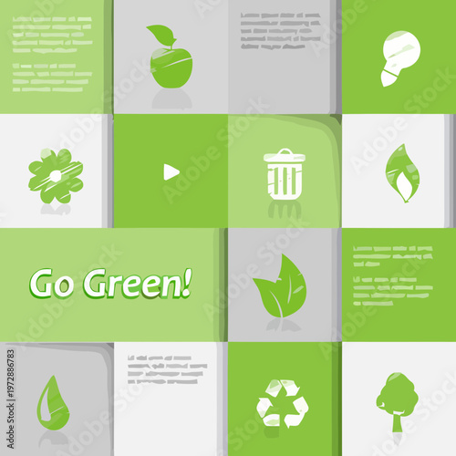 Go Green Eco Friendly Infographic Design with Environmental Icons