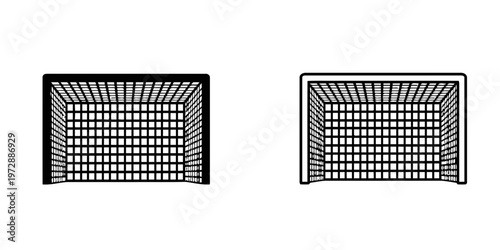 Soccer Goal Net Icons Set